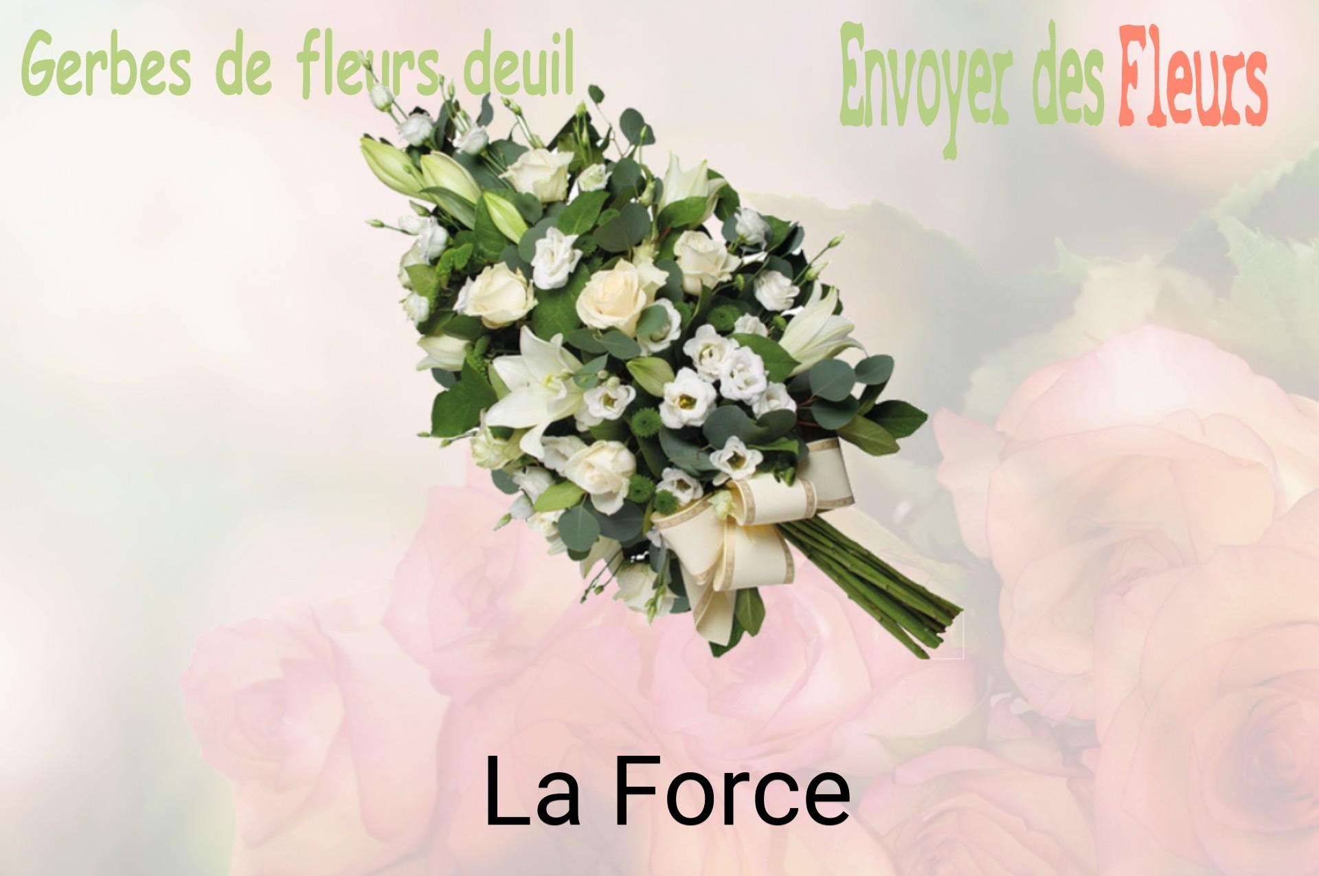 Gerbe de fleurs de deuil livrée à La Force